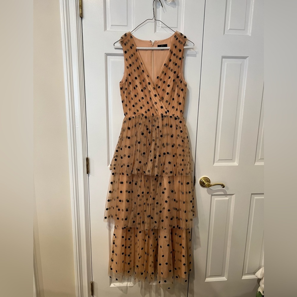 J. Crew Tiered Tulle Polka Dot Dress